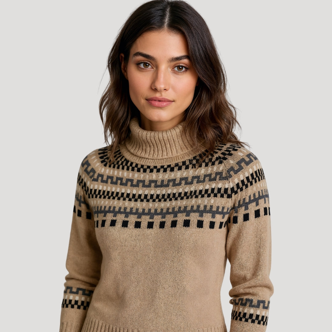 Jenna | Women’s Spring Pattern Turtleneck Sweater