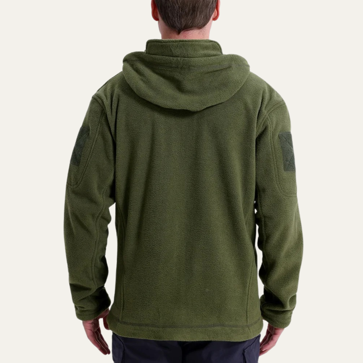 Men's Tactical Fleece Jacket With Hood And Pockets