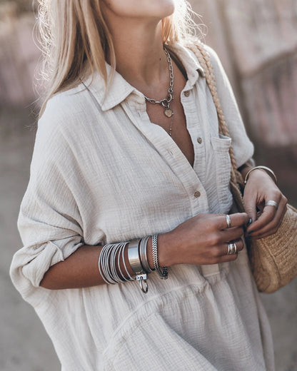Women's Collared Shirt Dress Flowy Cocktail