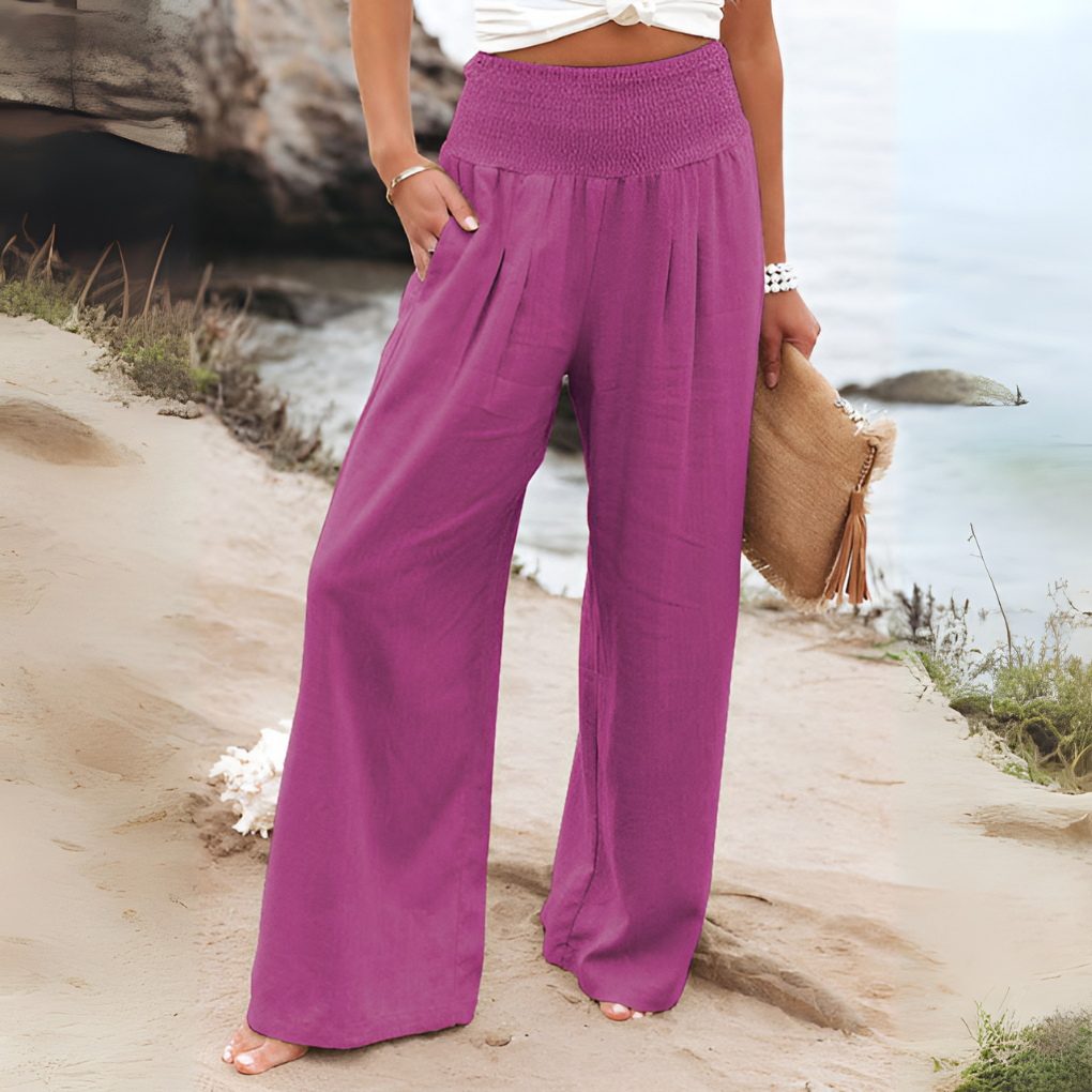 Women's Linen Trousers Comfortable - Fashinoza