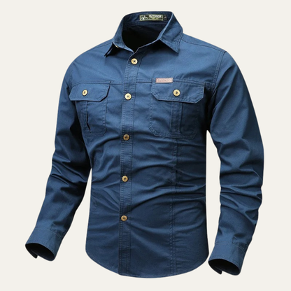 Men's Tactical Shirt Cotton with Multiple Pockets