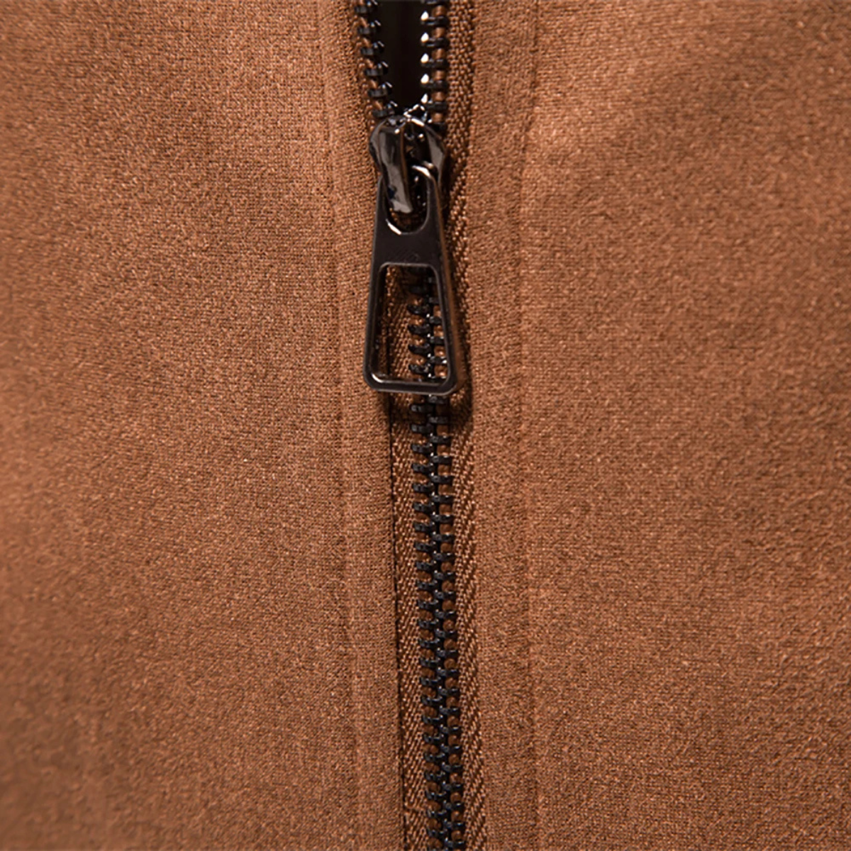 Men's Leather Biker Jacket Zip Up Black
