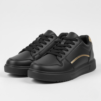 Baasploa Women's Premium Leather Platform Sneakers Anti-Slip Comfort Athletic Skate Shoes