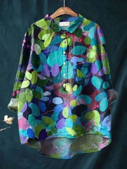 Maya | Women Floral Button Front Pocket Blouse