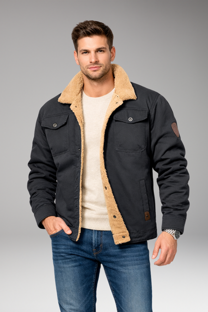 Men's Sherpa Jacket Button Closure