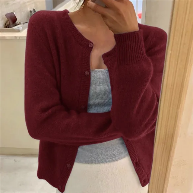 Ruby | Women’s Winter Button Front Long Sleeve Cardigan