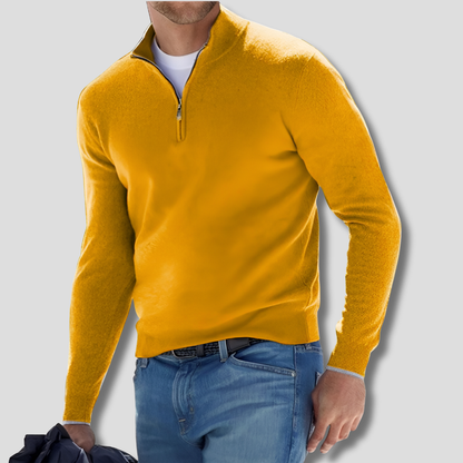 Men's Cotton Sweater Zipper Collar