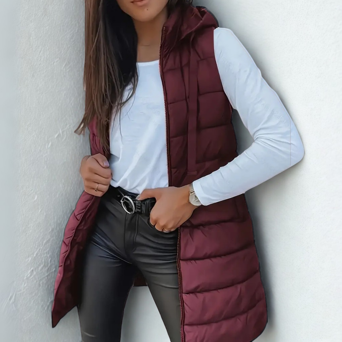 Women’s Long Hooded Puffer Vest