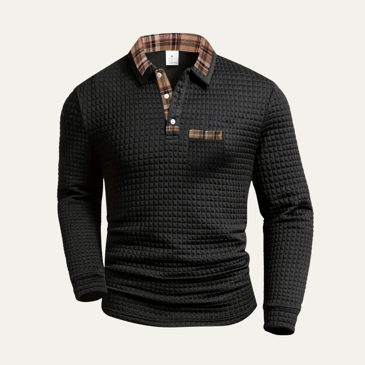 Men's Waffle Knit Polo Sweater