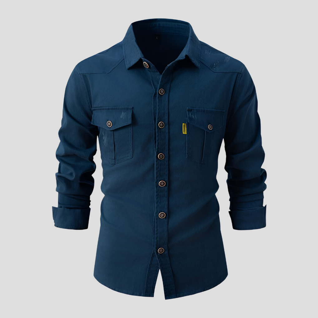 Mens Casual Button Down Shirt Durable Cotton