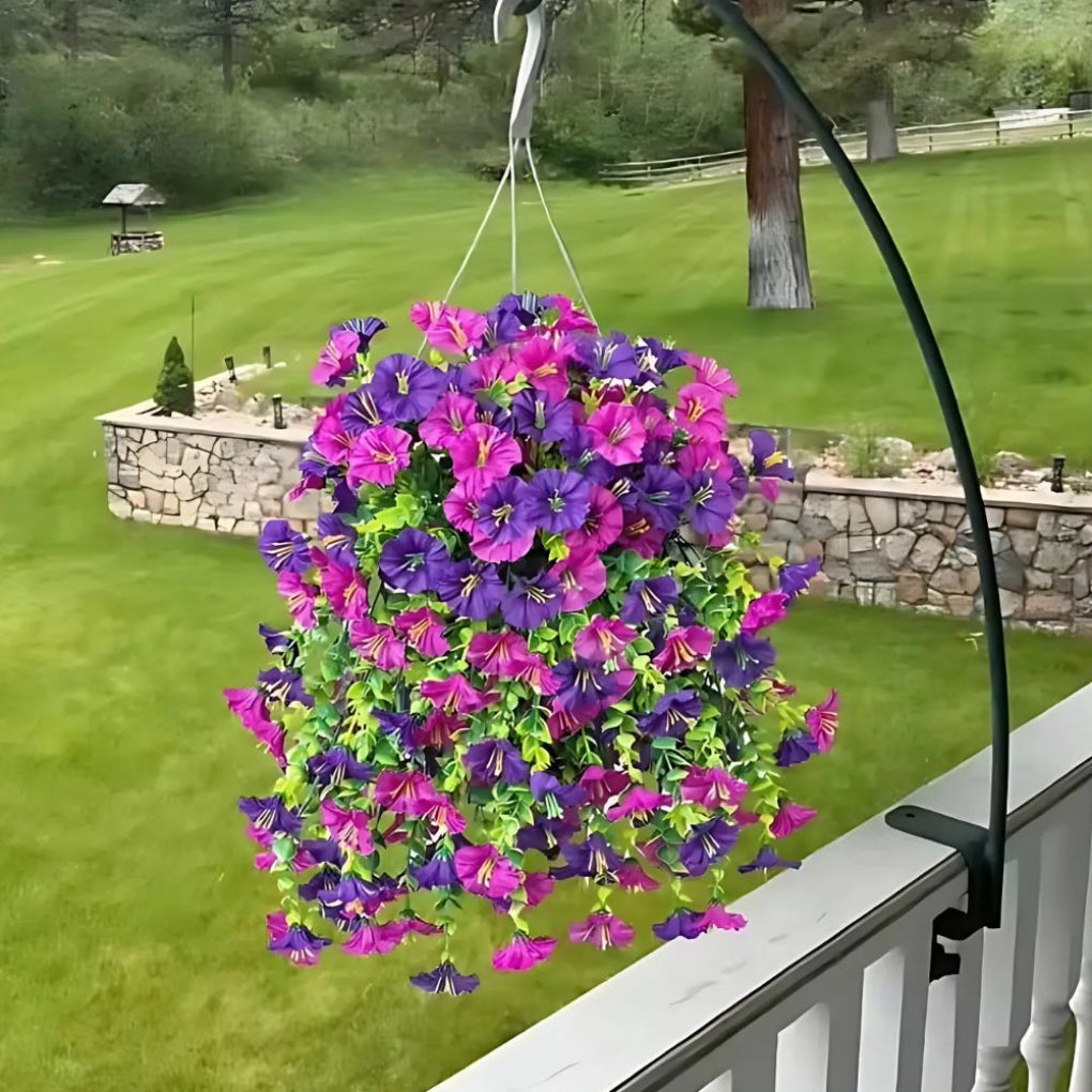 Artificial Morning Glory Flower Hanging Decor UV Resistant - Fashinoza