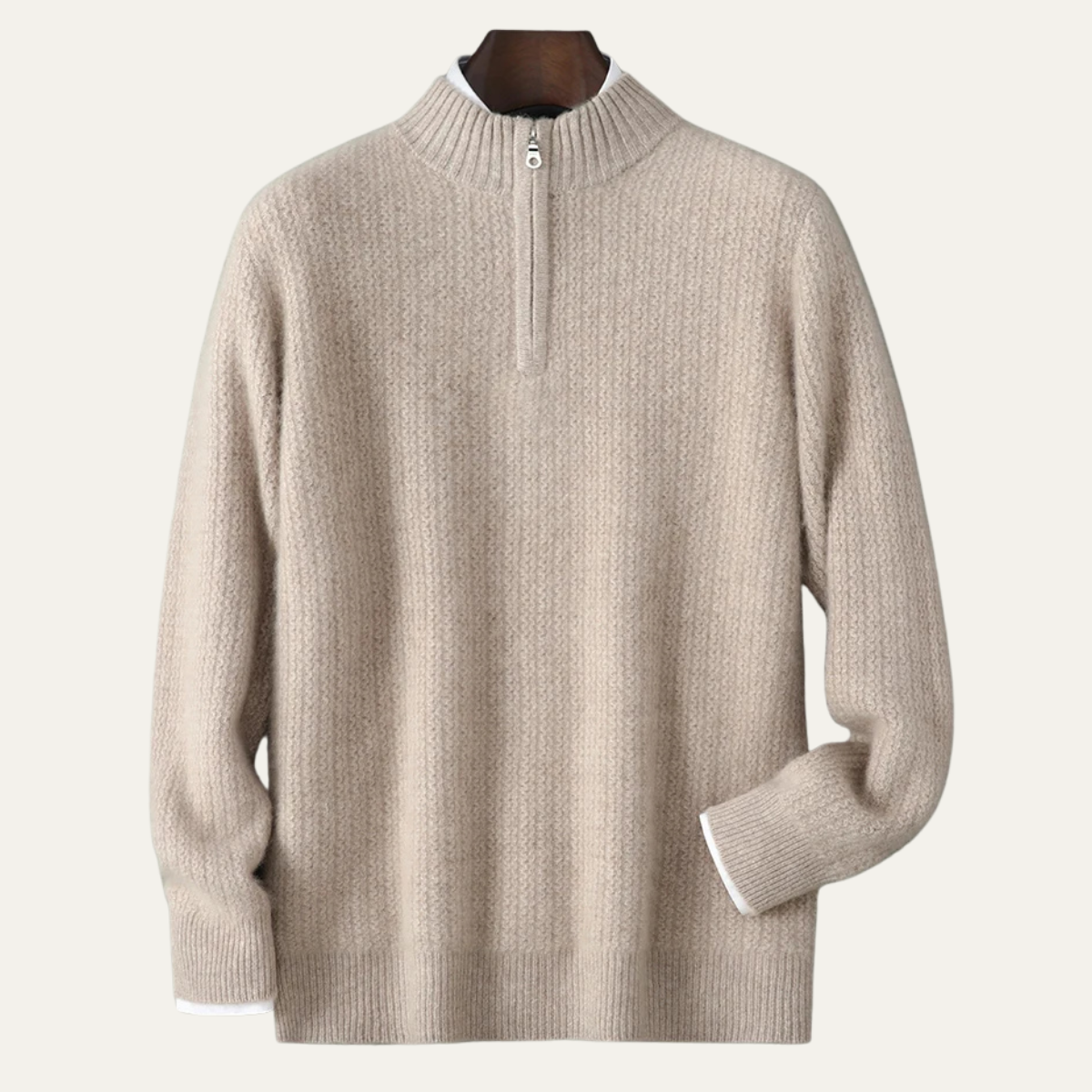 Valladolid Men's Knit Sweater Quarter Zip High Collar
