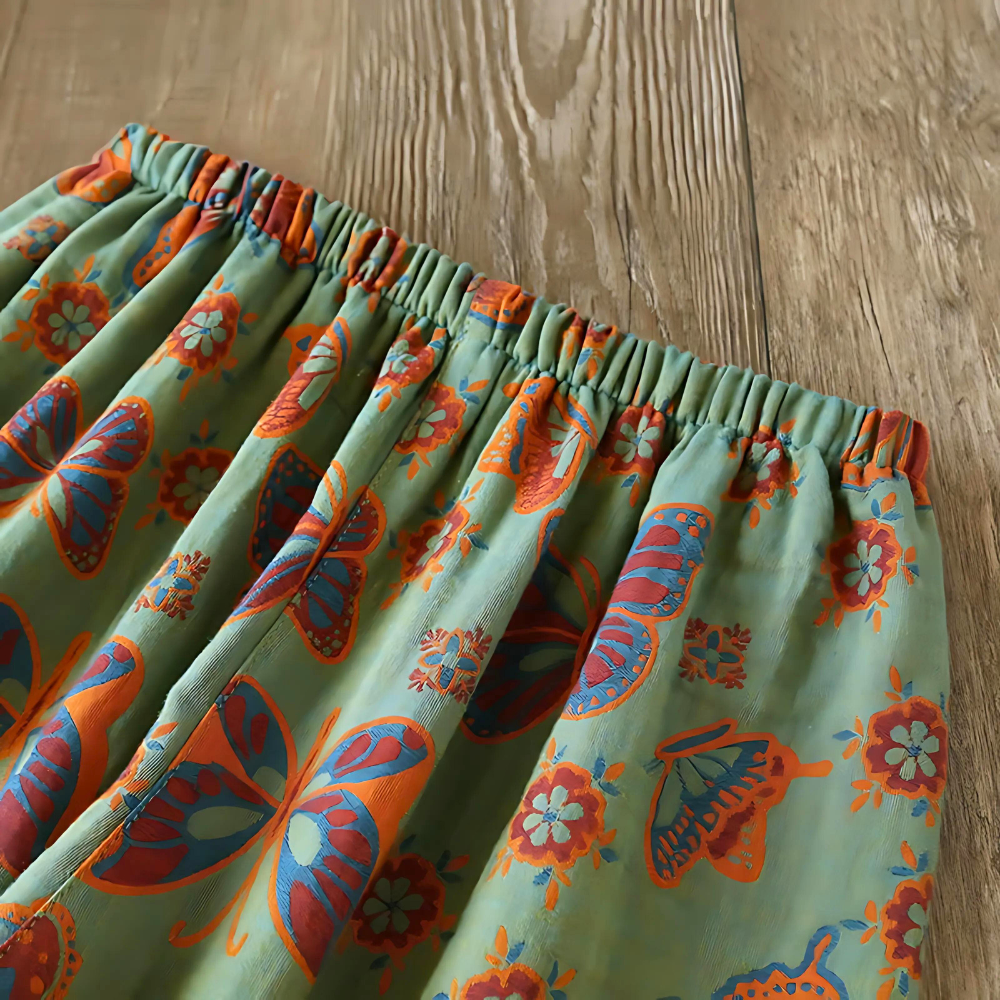 Women's Cotton Loungewear Set Butterfly Print - Fashinoza