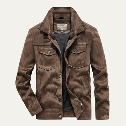 Montclair Men's Suede Cargo Jacket Lightweight - Fashinoza