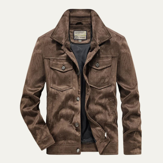 Montclair Men's Suede Cargo Jacket Lightweight - Fashinoza