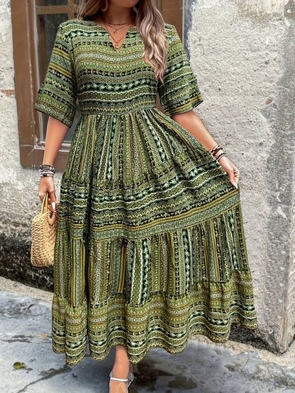 Vivienne Women's Printed Maxi Dress Flowy