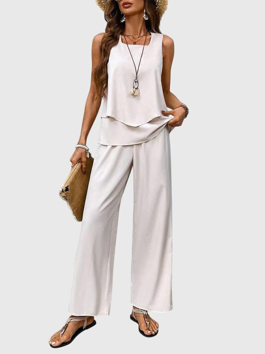 Hazel | Womens Two Piece Wide Leg Pants Set