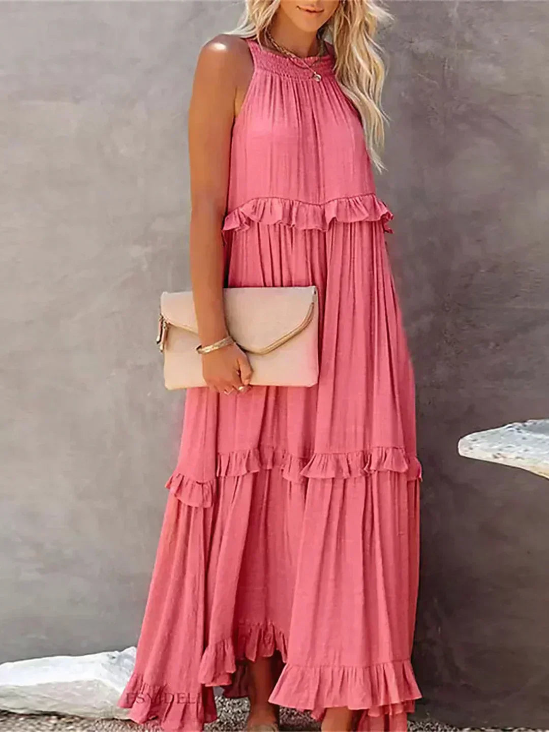 Elegant Women's Sleeveless Ruffle Dress