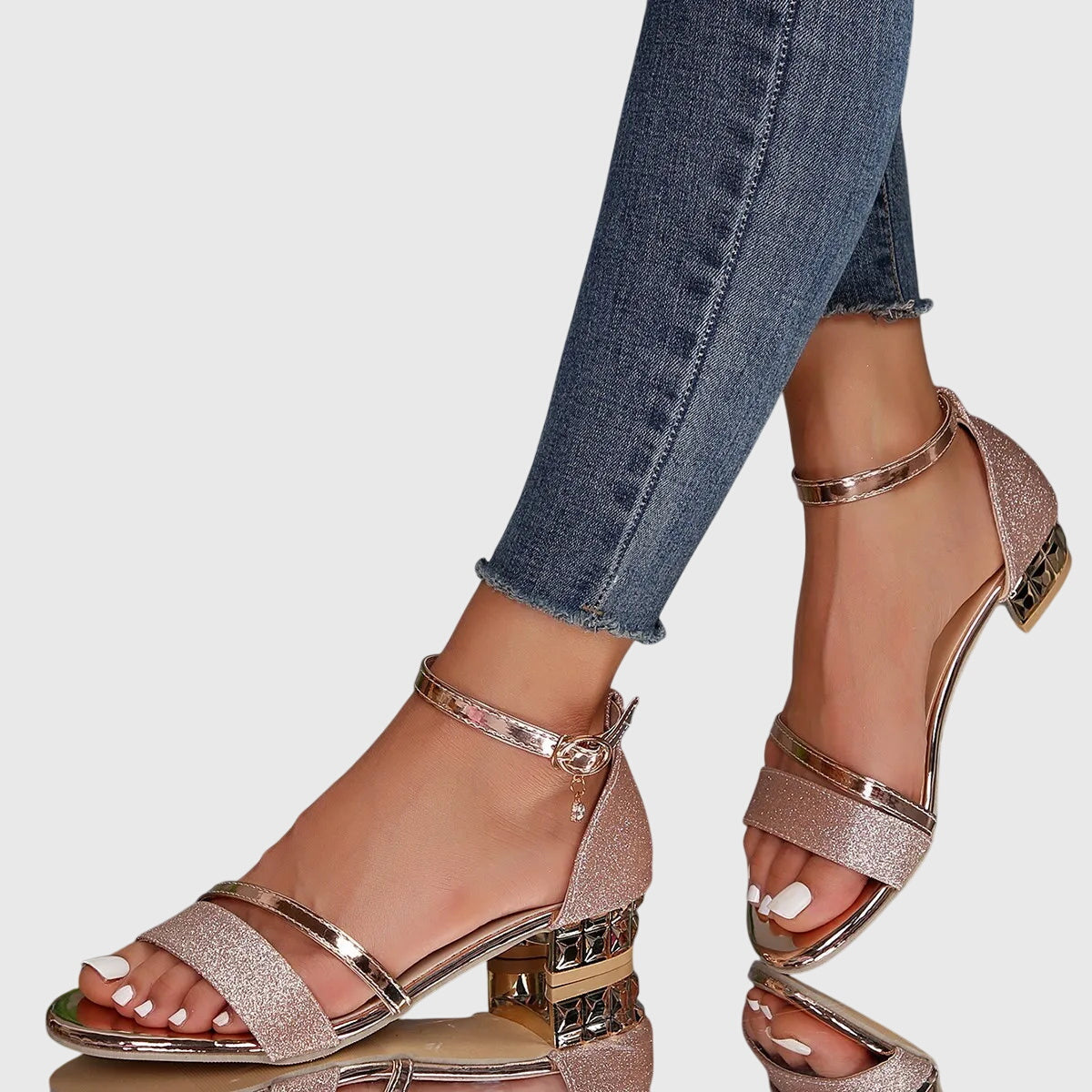Lily | Womens Ankle Strap Block Heel Sandals