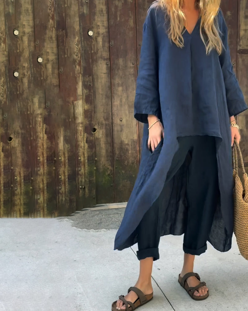 Women's Loose Fit Wide Leg Two Piece Set