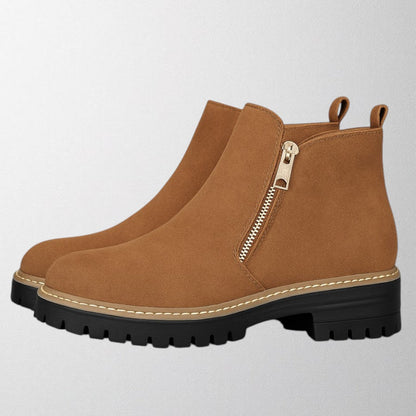 Women's Round Toe Zip Shoes