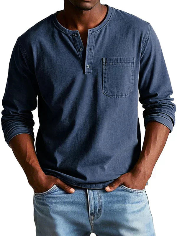 Leon | Men Spring Long Sleeve Henley Top