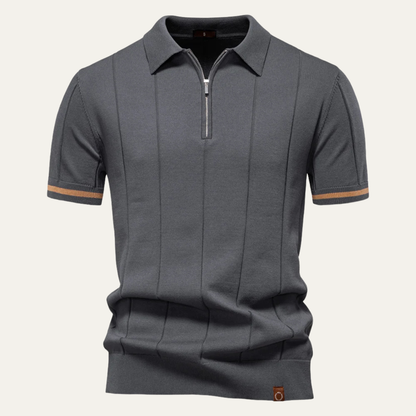 Men's Slim Fit Polo Shirt Zip Up