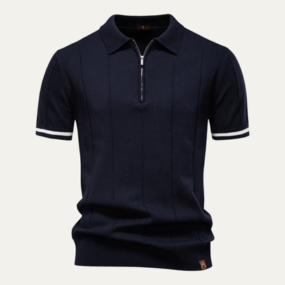 Men's Slim Fit Polo Shirt Zip Up