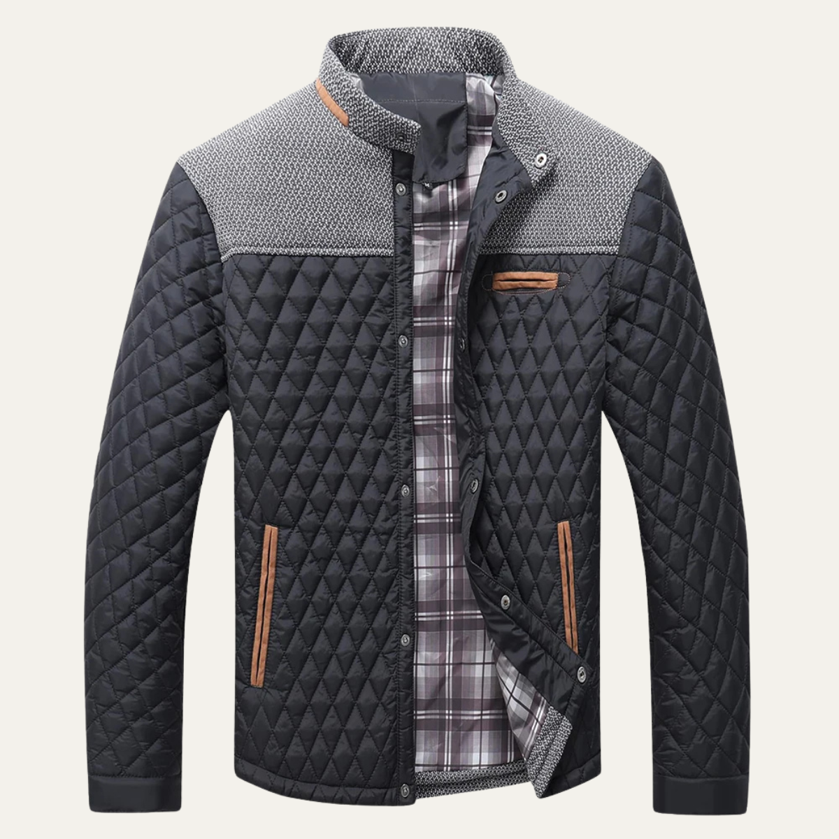 Men's Quilted Bomber Jacket Lightweight Padded - Fashinoza