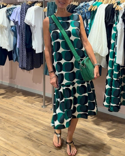 Sue Sleeveless Printed Dress