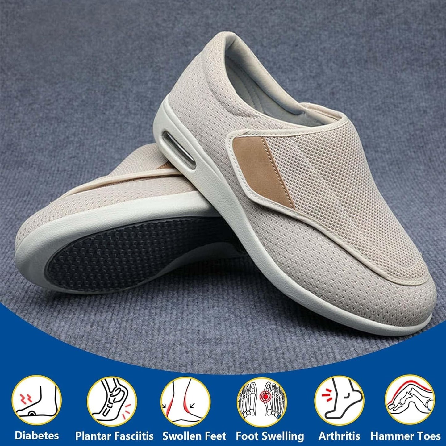 Orthopedic Diabetic Walking Shoes for Women with Extra Wide Width and Air Cushion