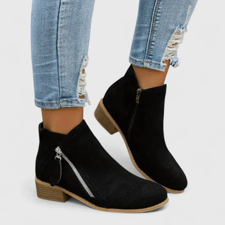 Women's Ankle Boots Side Zipper Heel