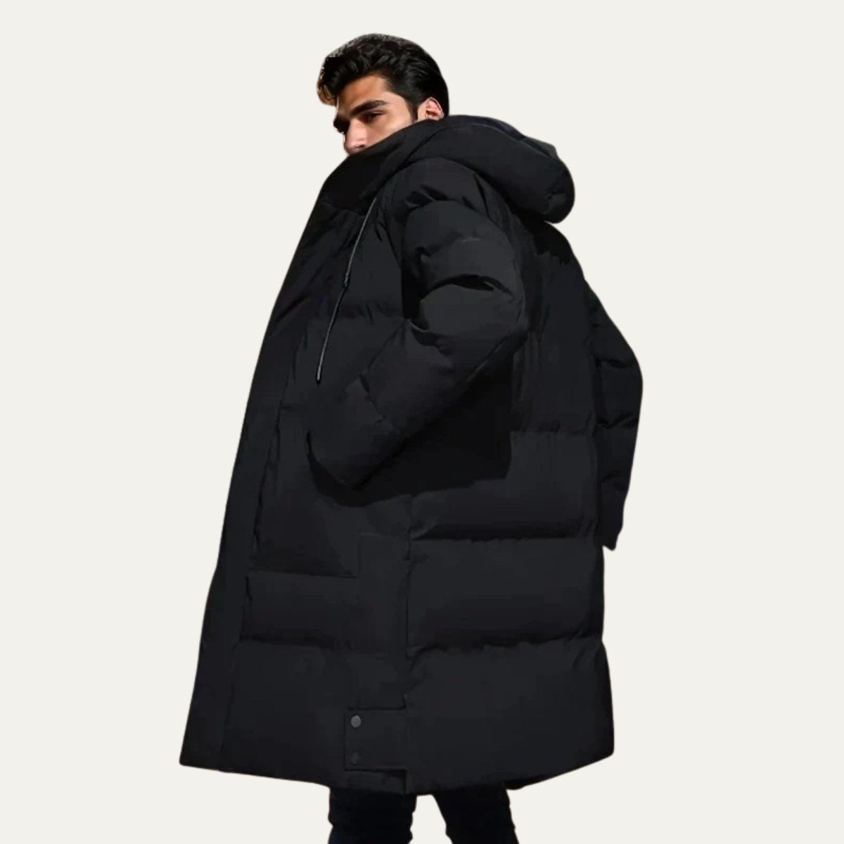 Men's Long Down Parka Warm Hooded Jacket