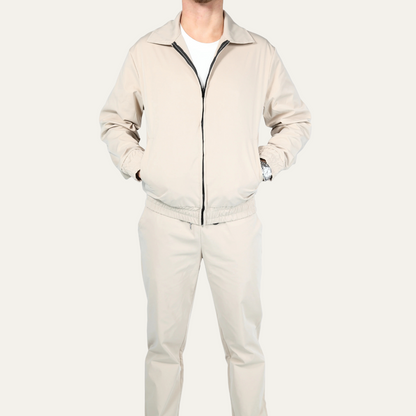 Men's Cotton Jacket And Pants Set Lightweight Apricot