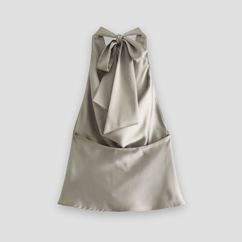 Women's Halter Neck Sleeveless Cowl Back Tie