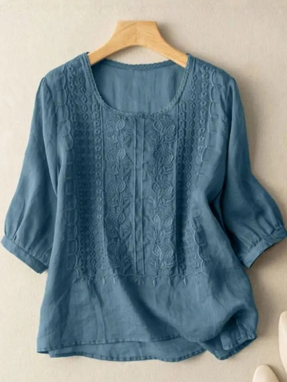 Women's Embroidered Blouse 3/4 Sleeve