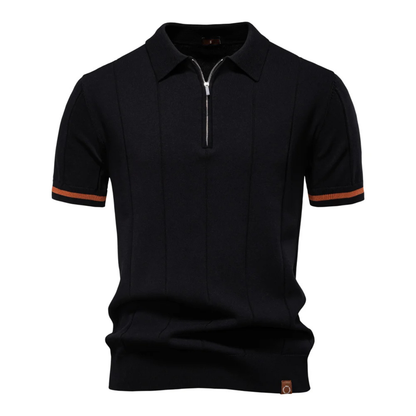 Men's Slim Fit Polo Shirt Zip Up