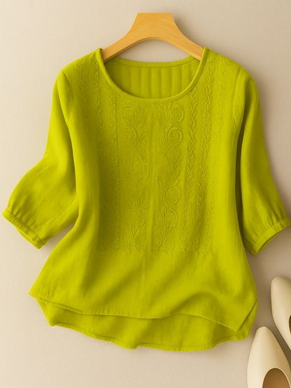 Women's Embroidered Blouse 3/4 Sleeve