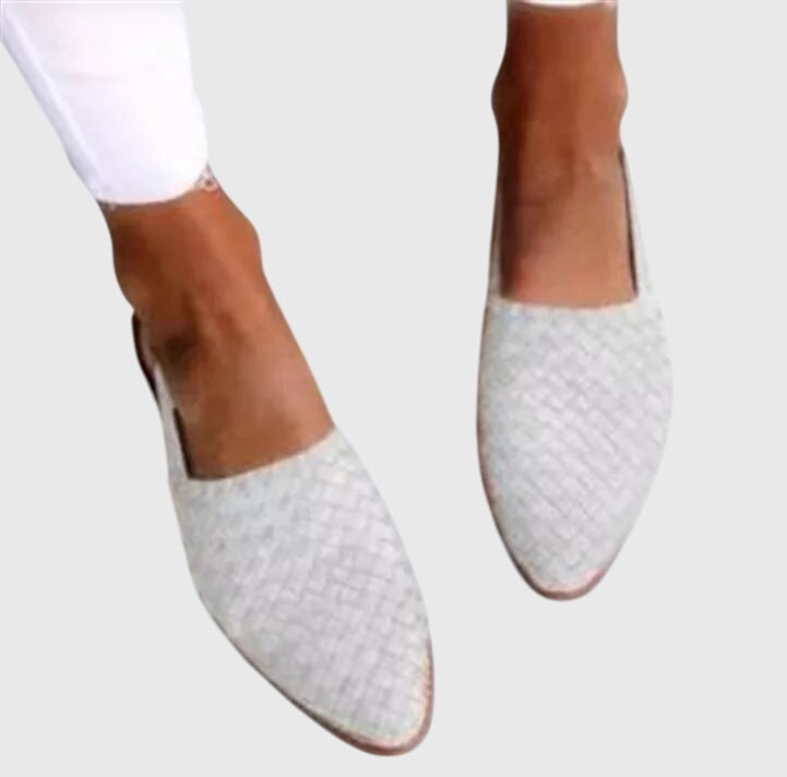 Evelyn | Womens Woven Slip On Flat Shoes