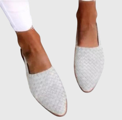 Evelyn | Womens Woven Slip On Flat Shoes