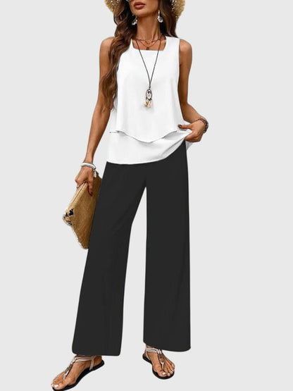 Hazel | Womens Two Piece Wide Leg Pants Set