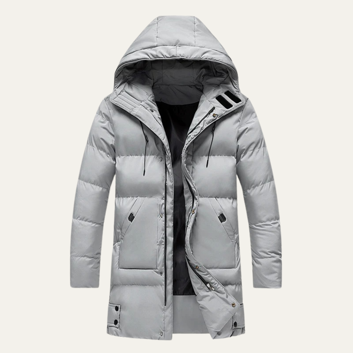 Men's Long Down Parka Warm Hooded Jacket