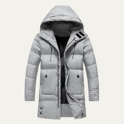 Men's Long Down Parka Warm Hooded Jacket