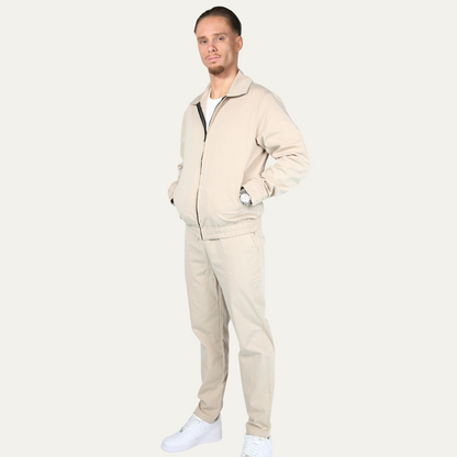 Men's Cotton Jacket And Pants Set Lightweight Apricot