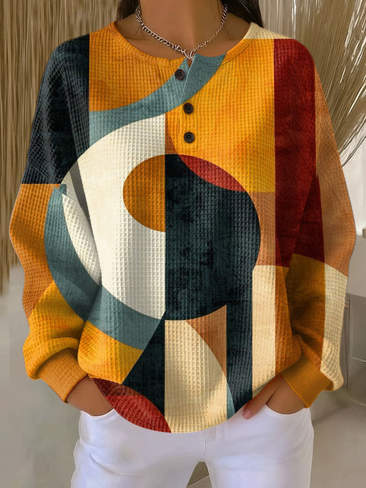 Women's Waffle Knit Sweater - Fashinoza