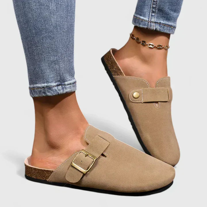 Women's Backless Buckle Strap Clogs