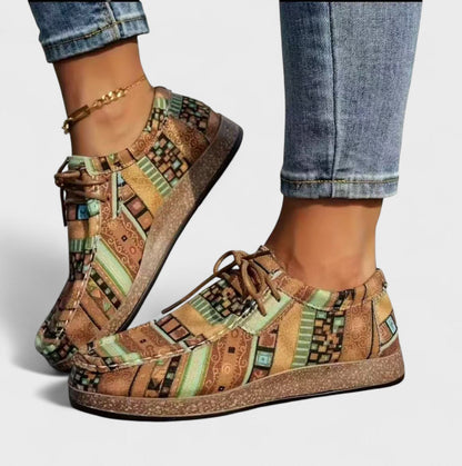 Patchwork Orthopedic Lace-Up Casual Shoes
