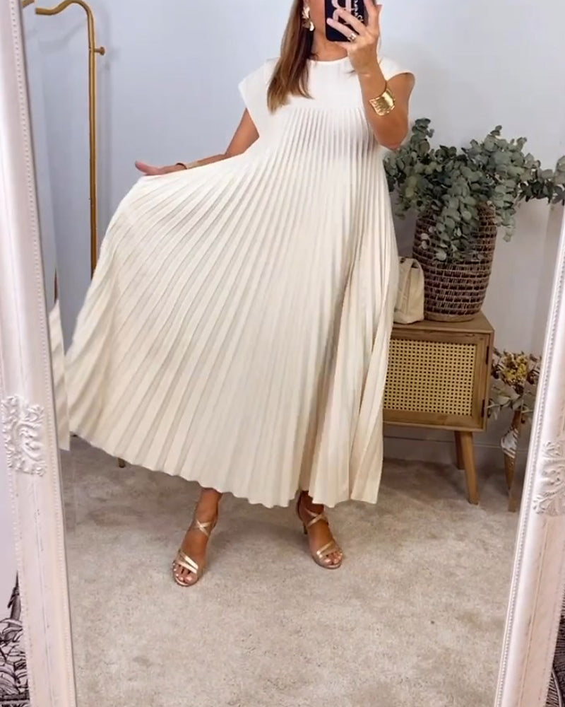 Women's Pleated Maxi Dress Flowy Cocktail