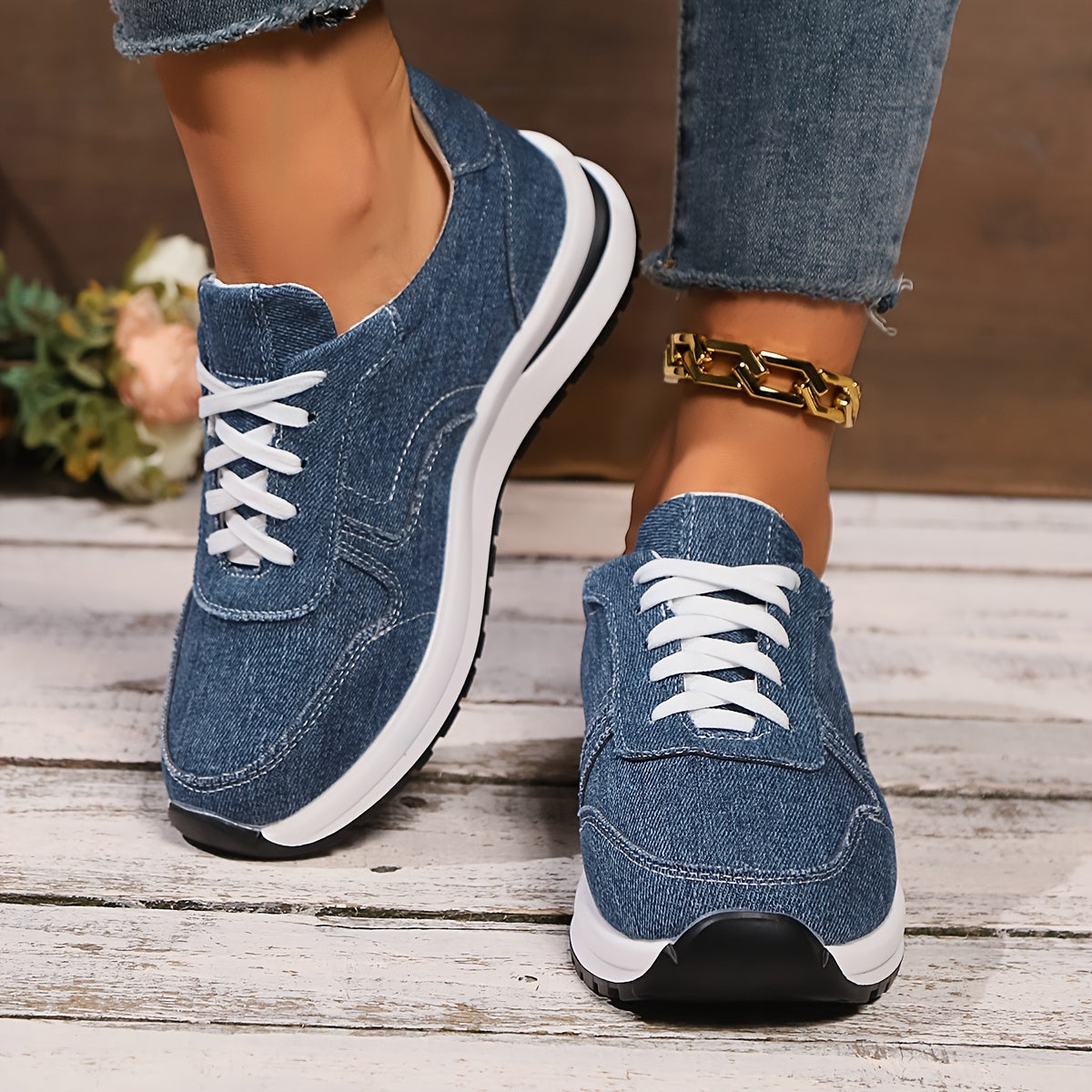 Women's Orthopedic Sneakers Denim Blue