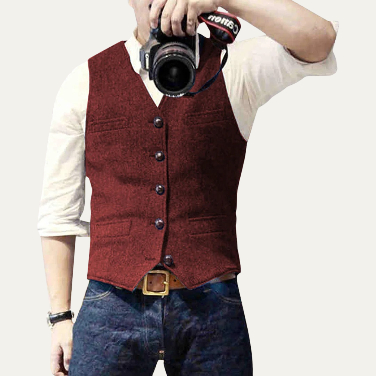 St. Andrews Men's Vintage Button Up Vest